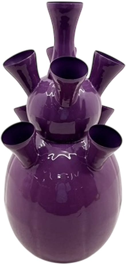 by Mooss - Enamel - Tulpenvaas - Toetervaas - Large - Paars - Purple - 64 cm - Ã˜ 30 cm - Hoogglans - Metaal