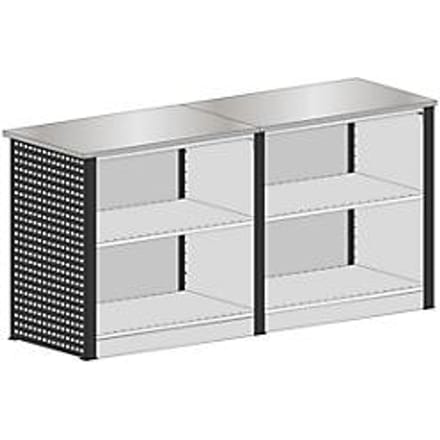 Schulte Lagertechnik uitschuifbaar baliesysteem MULTIplus Set 1, recht, 1 x startmodule/1 x eindmodule, zonder werkbladen