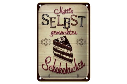 Blechschild Spruch 12x18cm Muttis selbst gemachter Kuchen