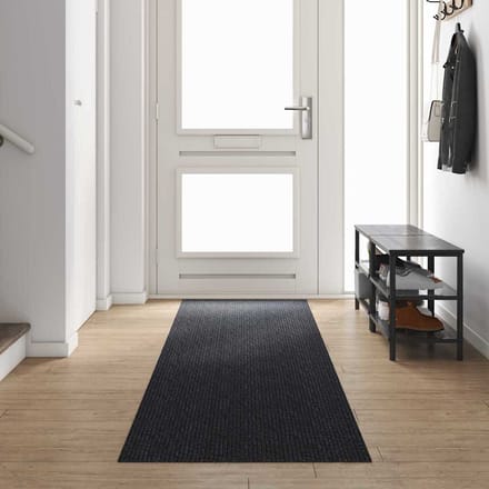 vidaXL - Tapijt - Loper - Antraciet - 80 - x - 400 - cm - Stof
