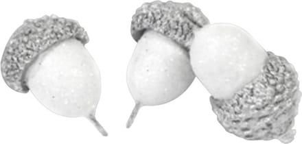 HOBI - 10 metalen zilveren decoratieve eikels 2,8 cm voor kersttafel