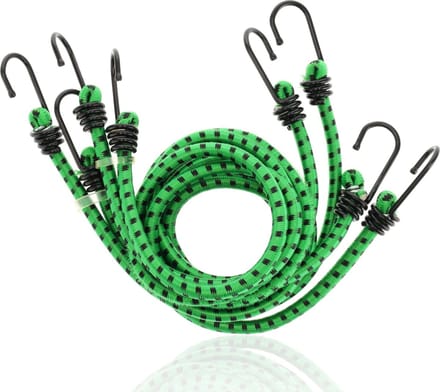 snelbinder 80cm groen - Bagagebinder Ø10mm - 8 haken binders - Bagage spin