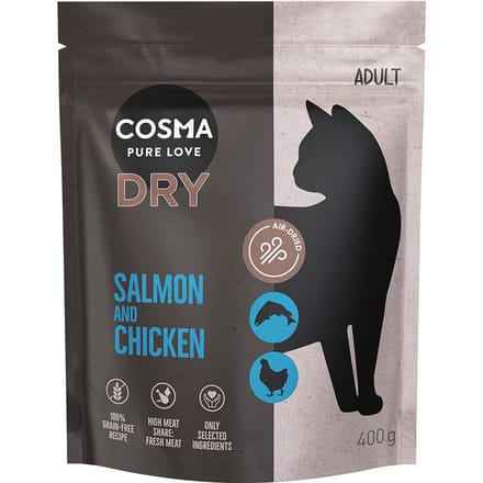 400g Cosma Katten Droogvoer Zalm & Kip