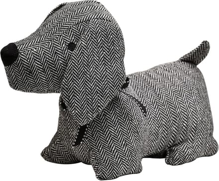Decoratieve Deurstopper Stof met Verzwaarde Bodem - Zwart Wit Patroon