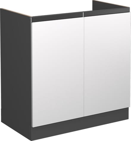 Vicco R-Line Wastafelkast – 80 cm J-vorm, zonder werkblad Wit