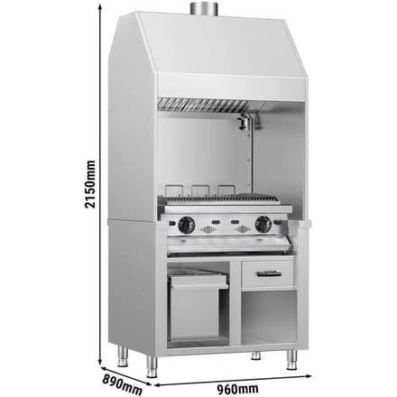 GGM Gastro Gasgrill BERLIN - 960mm - Edelstahl Zilver