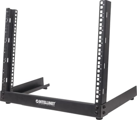 Intellinet 19 inch Open Frame Rack – 8U desktop rack – 2‑post – vrijstaand – staal – zwart