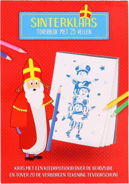Sinterklaas Toverblok | Krasblok met 25 vellen | A5 formaat