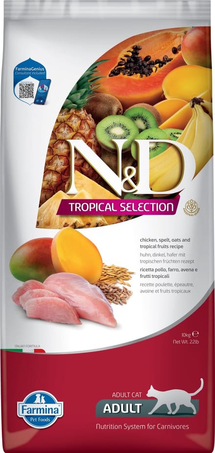N&D Tropical kattenvoeding Kip 10 kg