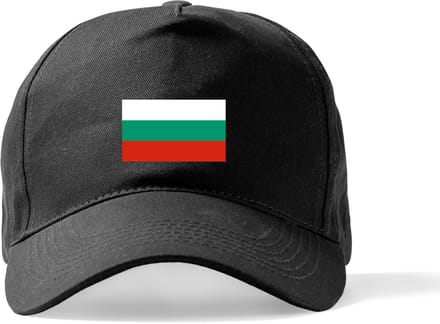 Zwarte Pet Beechfield met Wereldvlaggen, land Bulgarije klittenbandsluiting
