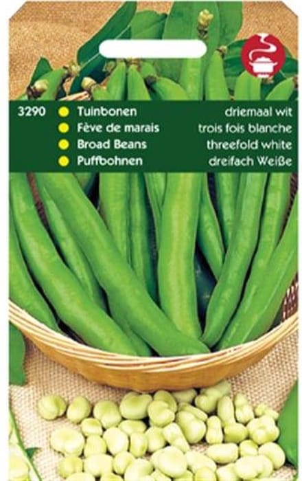 Hortitops Zaden - Tuinbonen Driemaal Wit