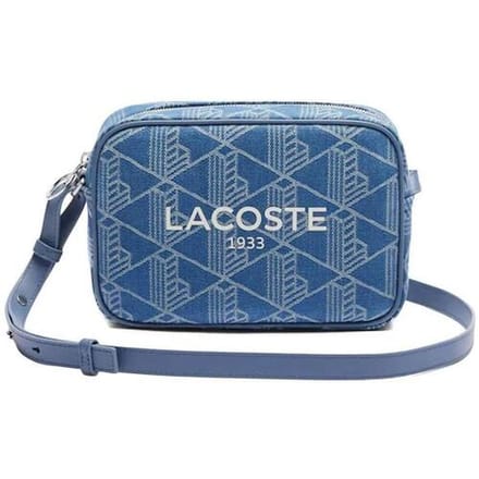 LACOSTE Schoudertas Crossover Bag Mono Jacquard Denim Blauw