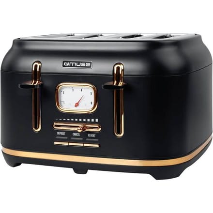 MS-131BC - Muse broodrooster, 4 toasts, 1.800 W, zwart/messing