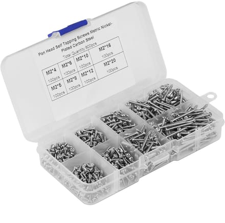 Dailygoods- Zelftappende Schroeven 800 Stuks - Cross Pan Head - Assortiment Box - Plastic Case - Boren Staartschroeven - Kwaliteitsborging
