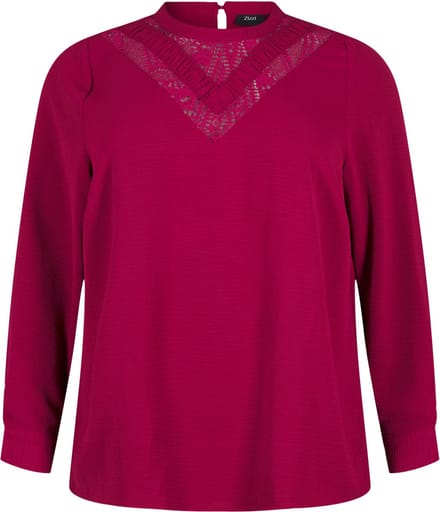 ZIZZI VKAMMA, L/S, BLOUSE Dames Blouse - Bordeaux - Maat M (46-48)