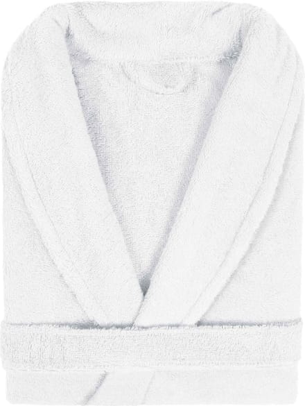 Badjas Badstof Uni Pure Royal met Shawlkraag Wit Maat S