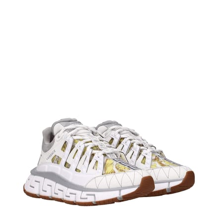 Versace Witte Leren Sport Sneakers