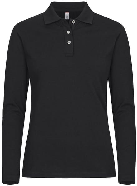 Clique Stretch Premium Polo L/S Women 028263 - Zwart - 38/M