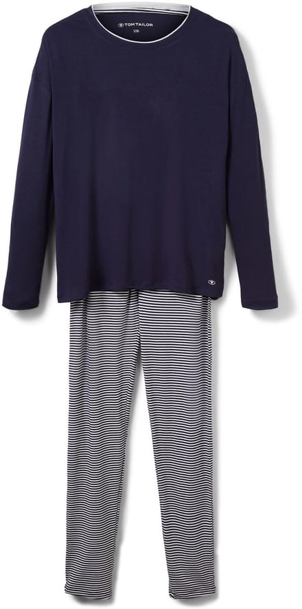 Tom Tailor - Pyjamaset met gestreepte broek - Maat 38 - blue ring