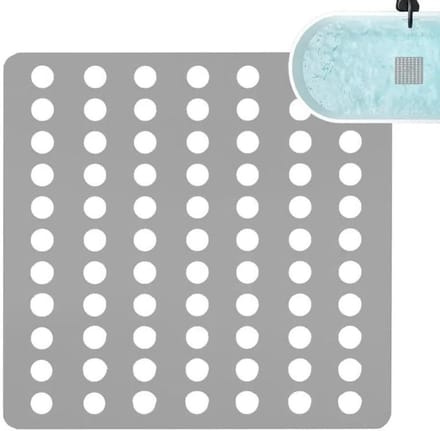 Afvoerrooster Vierkant - Bodemput Deksel - Waterafvoer Blokkeren - Efficiënt Haarfilter - 15x15cm - Grijs