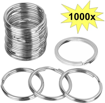 Fako Bijoux - Sleutelring - 25mm - 1.5mm - Sleutelringen - RVS - Staal - Plat - Zilver - 1000 Stuks