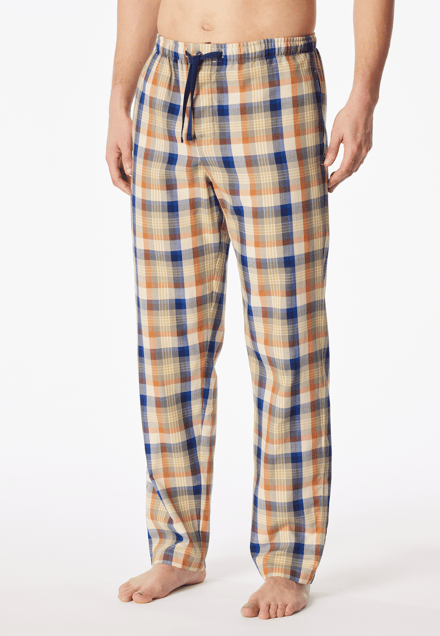 Langere broek van geweven stof, beige geruit - Mix+ Relax 58