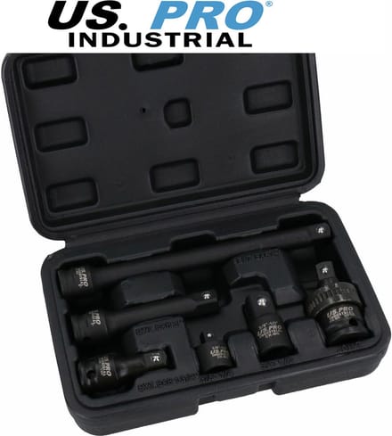 Kracht Verlengstukken set en Adapterset 3/8" (Premium kwaliteit) 6-delig