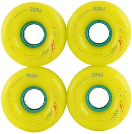 Skateboard Wielen - Corro Wheels - Stadsreizen - Duurzaam Urethaan - 65 mm 80a - Geel