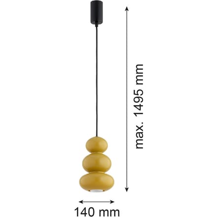 Argon Hanglamp Oman, honinggeel glanzend, glas, Ø 14 cm