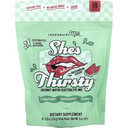 She'S Thorsty®, Mélange d'électrolytes à l'eau de coco, Pastèque, 18 sachets sticks, 7,8 g (0.28 oz) Chaque