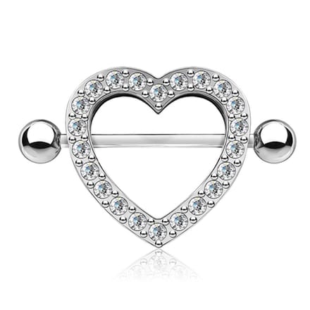 Tepelpiercing hartje 3D 1.6x14 - zilver - LMPiercings