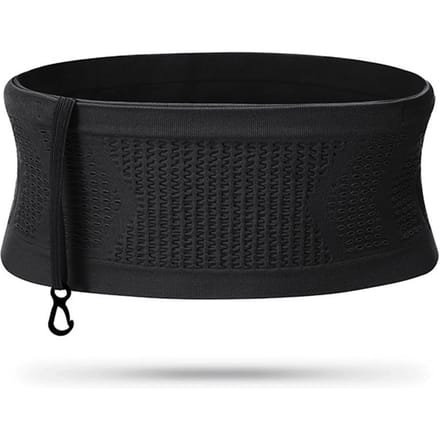 Slanke hardloopriem Heuptasjes Rekbaar 360 graden rond Open Ademend Workout Heuptasjes Antislip XL black