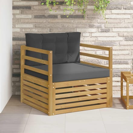 vidaXL - Buitensofa - Wit - en - antracietkleurig