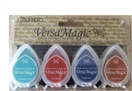 VersaMagic Dew Drop Southwest - set van 4 dewdrops inktkussens - turquoise gem, night sky, red brick, ginger bread