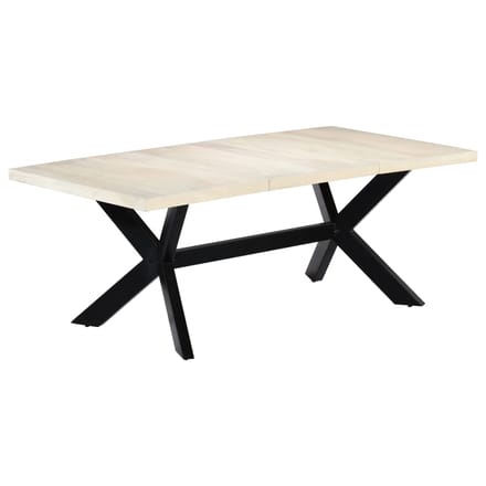 vidaXL - Eettafel - 200x100x75 - cm - massief - mangohout - wit
