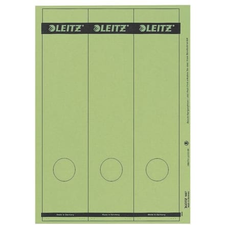 LEITZ® rugetiketten lang, via pc beletterbaar, rugbreedte 80 mm, zelfklevend 75 st., groen