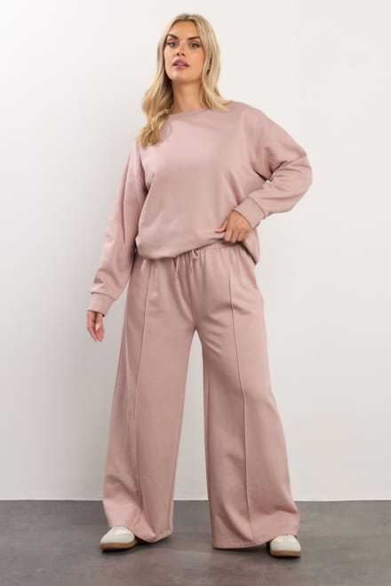 Yours Donkerroze Joggingbroek Met Wijde Pijpen Size 46