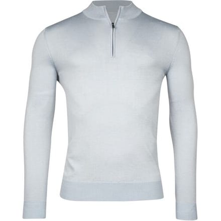 Thomas Maine Trui Merino Half Zip Single Knit Licht Blauw Melange / male
