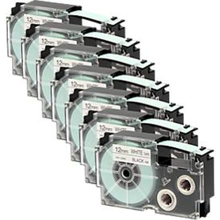 CASIO® voordeelpakket labeltape XR-12WE1 12 mm, 6 + 1 GRATIS