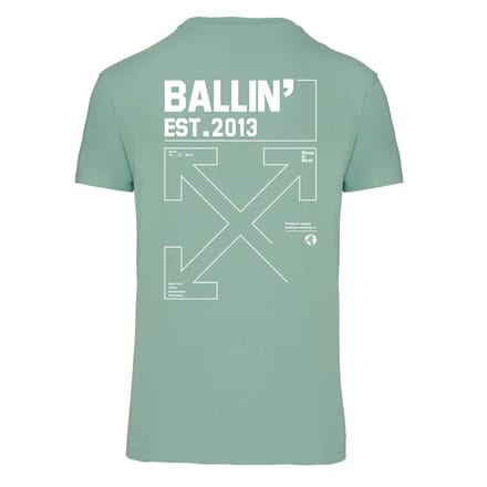 Heren Tee SS met Ballin Est. 2013 Backprint Cross Shirt Print - Groen - Maat S