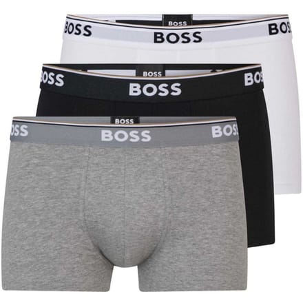 Boss Heren Bodywear Logo Boxershorts (Set van 3) (Zwart/Wit/Grijs)