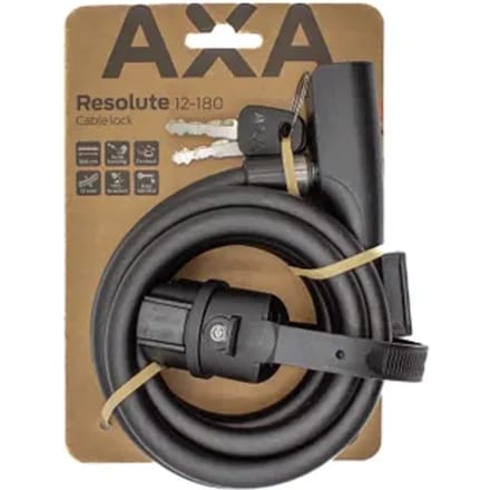 Axa Kabelslot Resolute - Zwart - Lengte 180cm Ø12mm