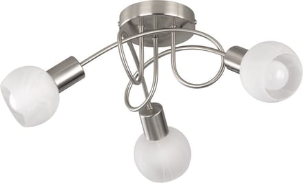 LED Plafondspots - Torna Antiniba - E14 Fitting - 3-lichts - Rond - Mat Nikkel - Aluminium