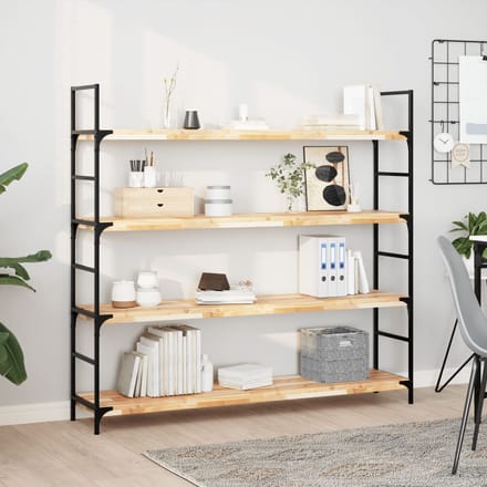 vidaXL - Wandschappen - 2 - st - zwevend - 140x30x4 - cm - onbehandeld - acaciahout