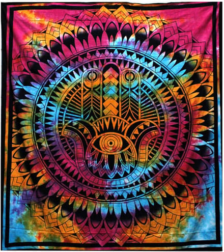 Dubbele katoenen sprei + wandhanger - Hamsa