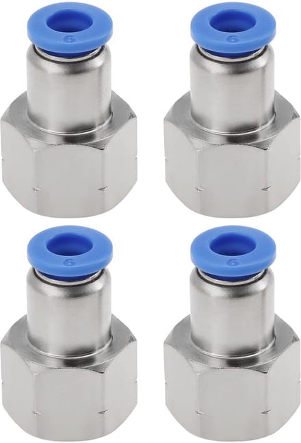 Allecto - Push Fit Pneumatische Connector - 4 Stuks - 6mm Buis