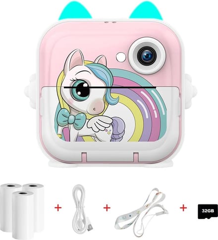 Kinder Hd Digitale Camera- Roze - foto printer - Camera -Speelgoed - 32G Geheugenkaart