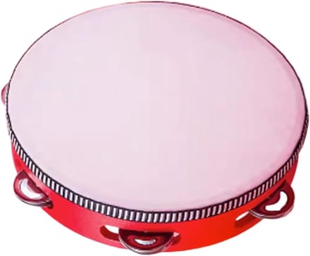 Kinder Tamboerijn - Hand Trommel - Muziek Leren - Hout Polyester - 20 cm - Rood