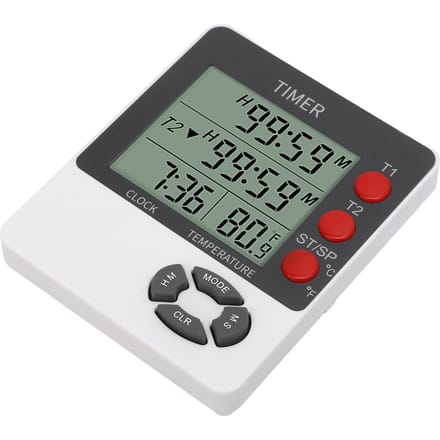 Timer Grote LED Display Temperatuurmeting Digitale Aftel Opteltimer Klok voor Koken Oefening Bakken gray