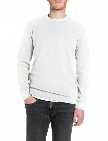 Replay Heren Longsleeve regular fit Wit S Ronde Hals Volwassenen